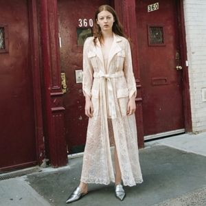 Divine Heritage Lace Trench Slip Dress duster Light Pink Size XS Pre-owned